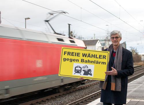 Landtagskandidat Friedsam FREIE WÄHLER gegen Bahnlärm